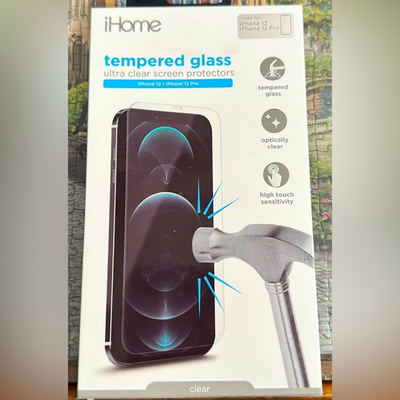 IHome tempered glass screen protector for iPhone 12 Pro - Picture 1 of 2